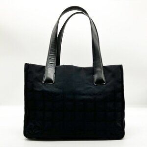 CHANEL Black Canvas Shoulder Bag